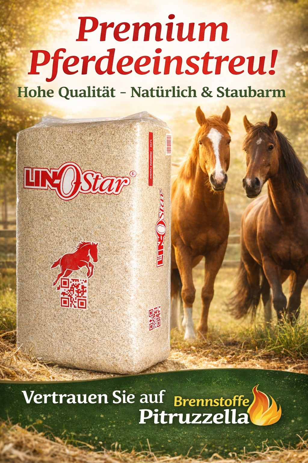 100% Leinstroh / Einstreu