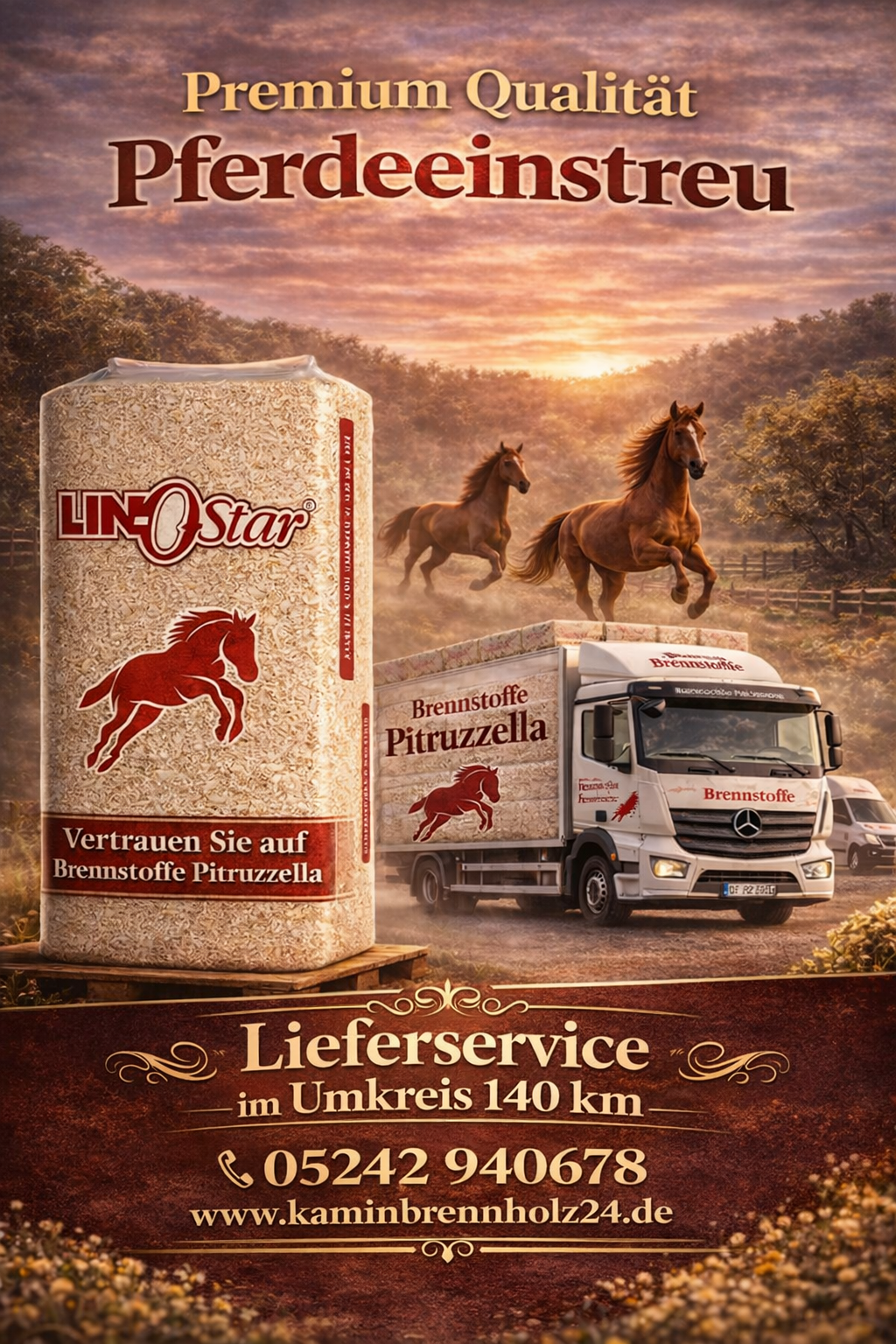 100% Leinstroh / Einstreu