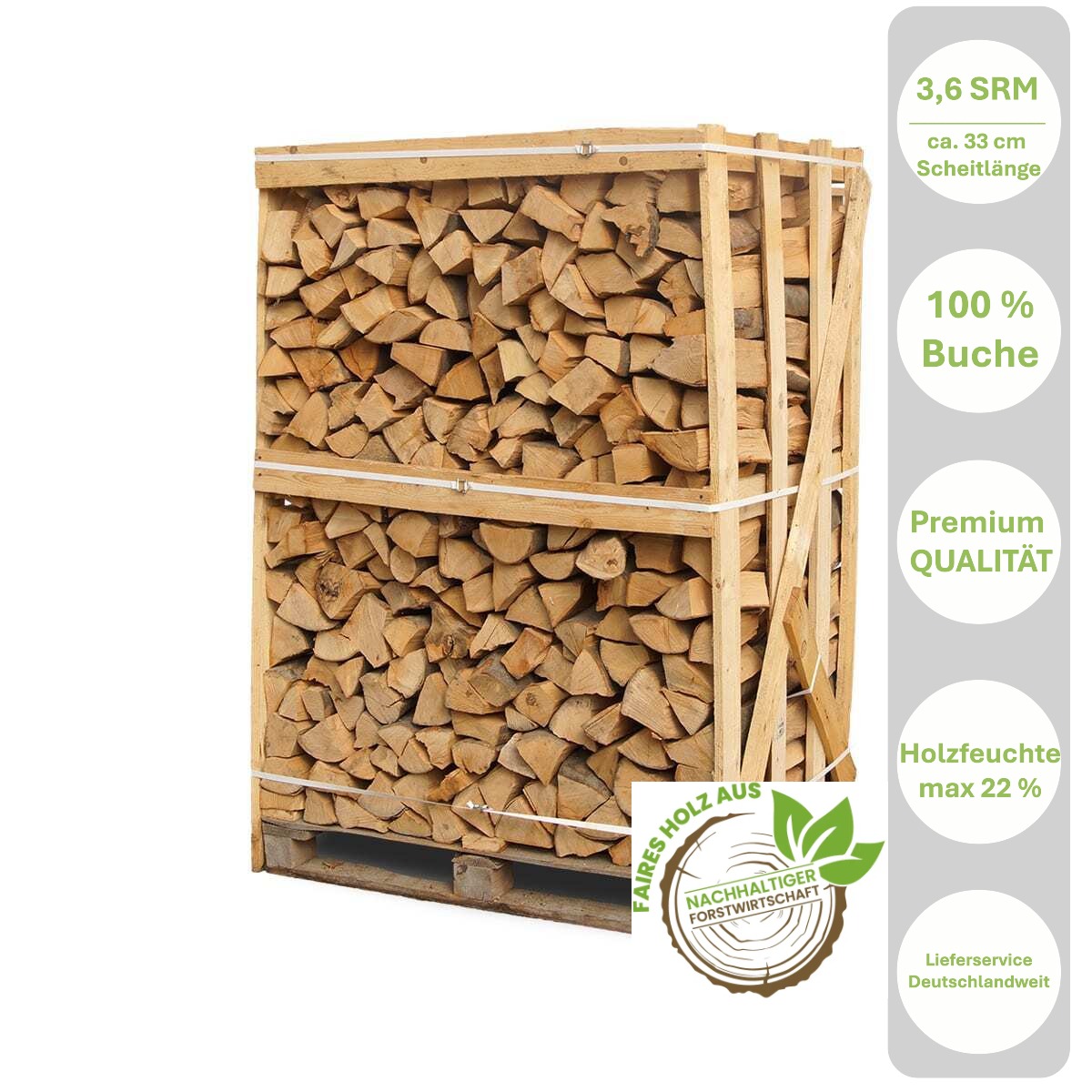 Buche 3,6 SRM Premium-Qualität kammerketrocknet