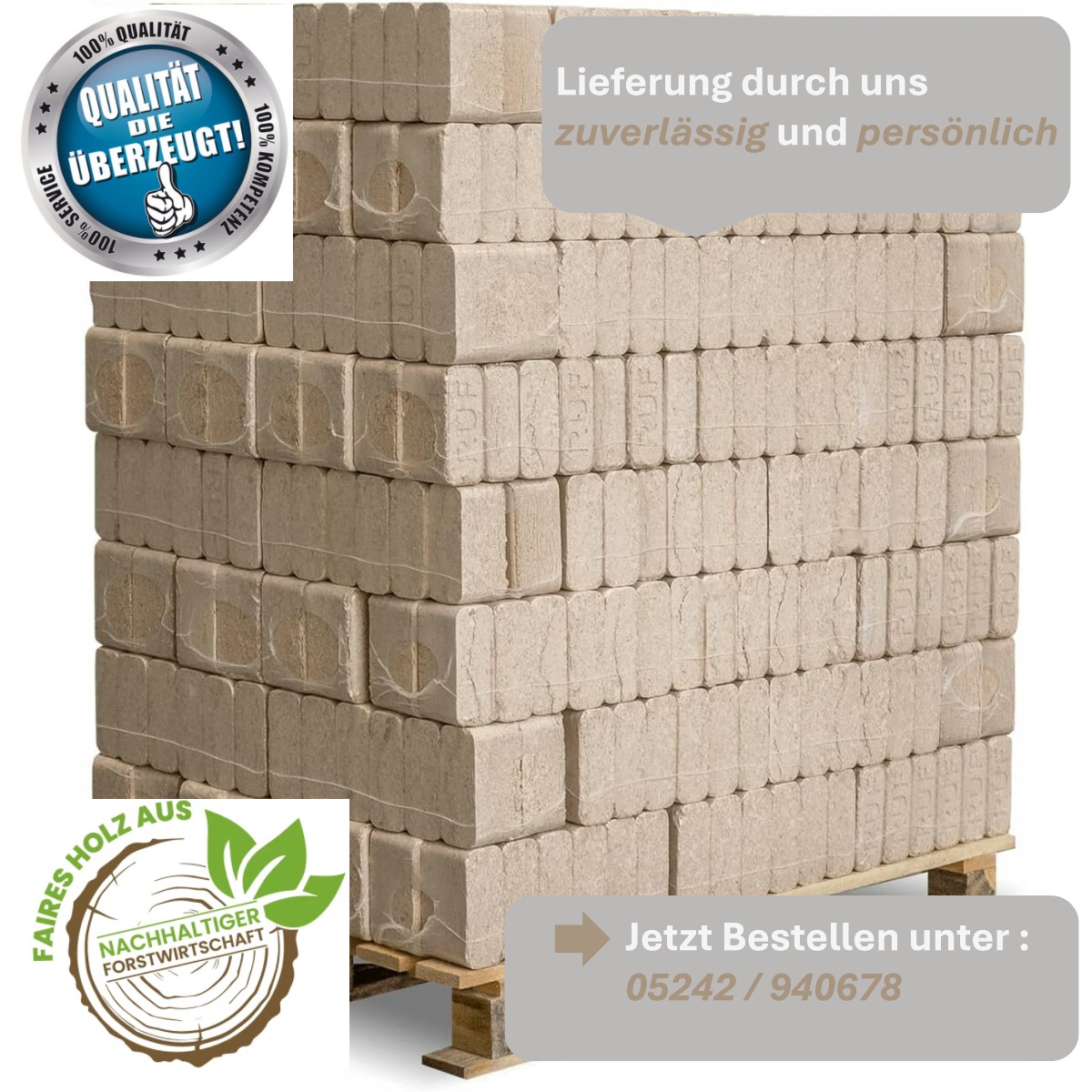 Hartholzbriketts Original RUF Buche-Esche Premium