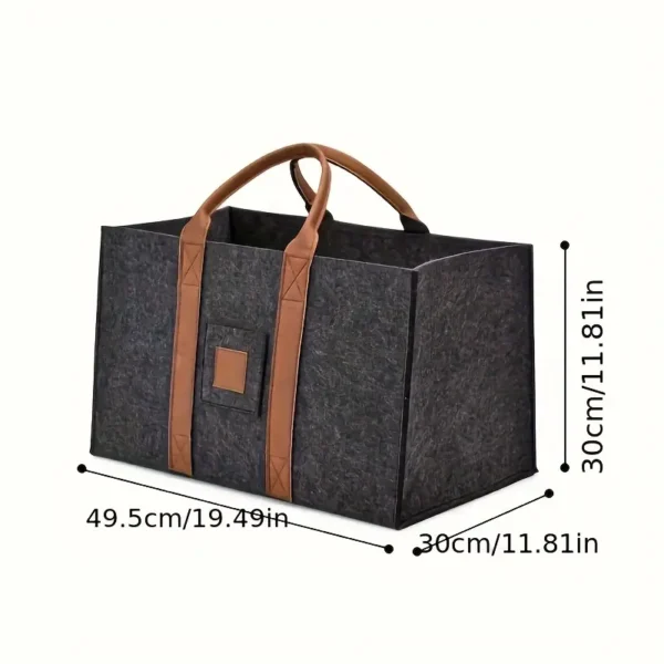 Großvolumige Filz-Tasche 45 L in hellgrau – Bild 2